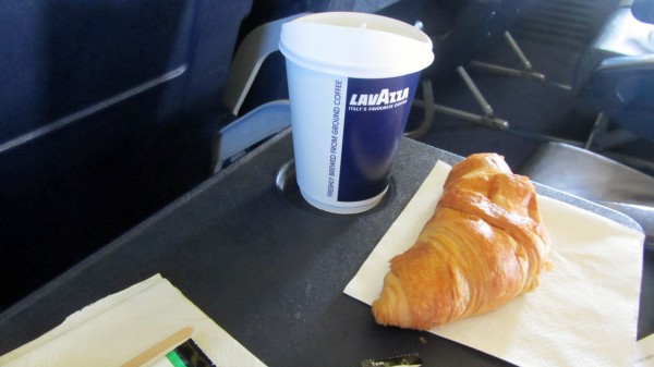 Breakfast: the excellent Lavazza coffee and a butter croissant (the chocolate croissant was not available)